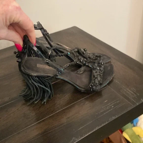 Louis Vuitton  Black Beaded Women's Sandals - Picture 5 of 11